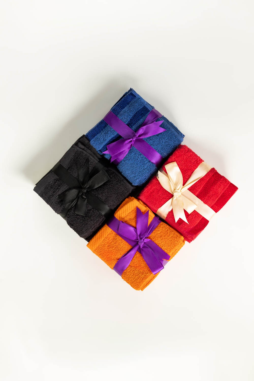 Assorted 6 Pcs Combed Dyed Face Towel Set - 350 GRM