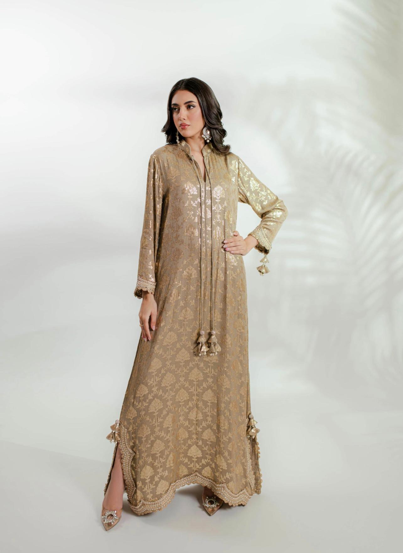 Euphoria Gold Kaftan by Alizay Saad
