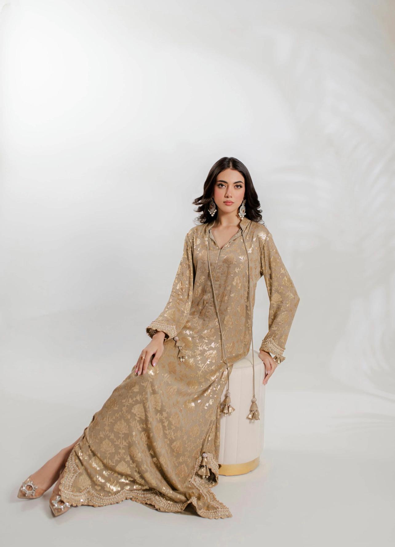 Euphoria Gold Kaftan by Alizay Saad