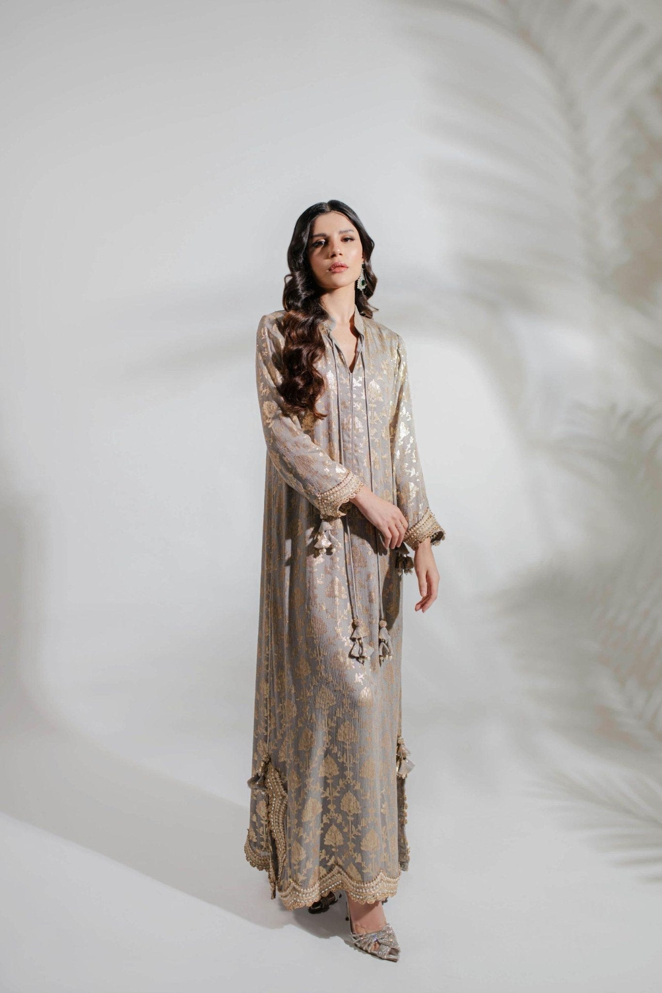 Euphoria Silver Kaftan by Alizay Saad