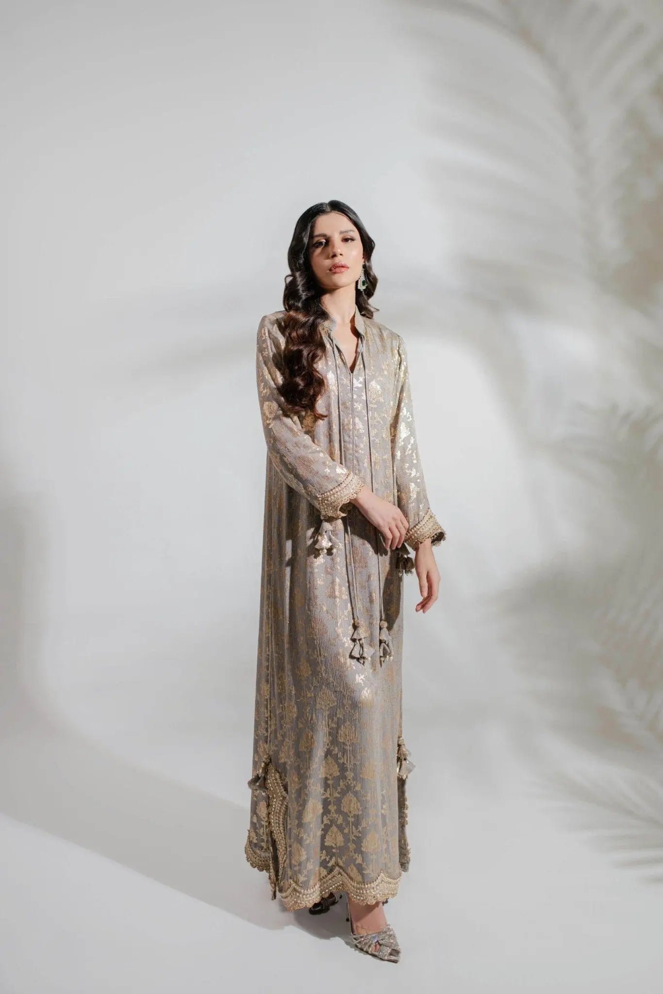 Euphoria Silver Kaftan by Alizay Saad