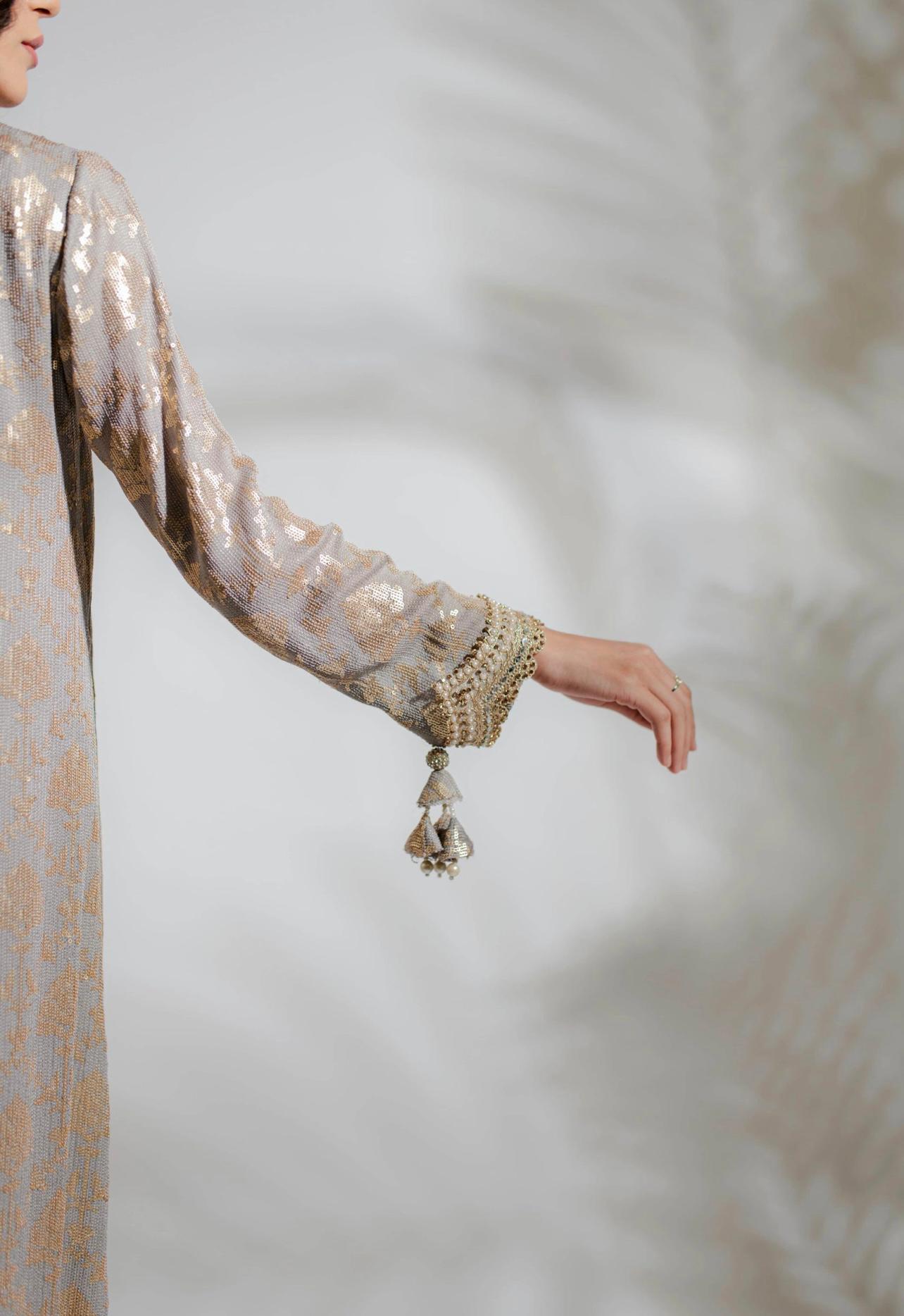 Euphoria Silver Kaftan by Alizay Saad