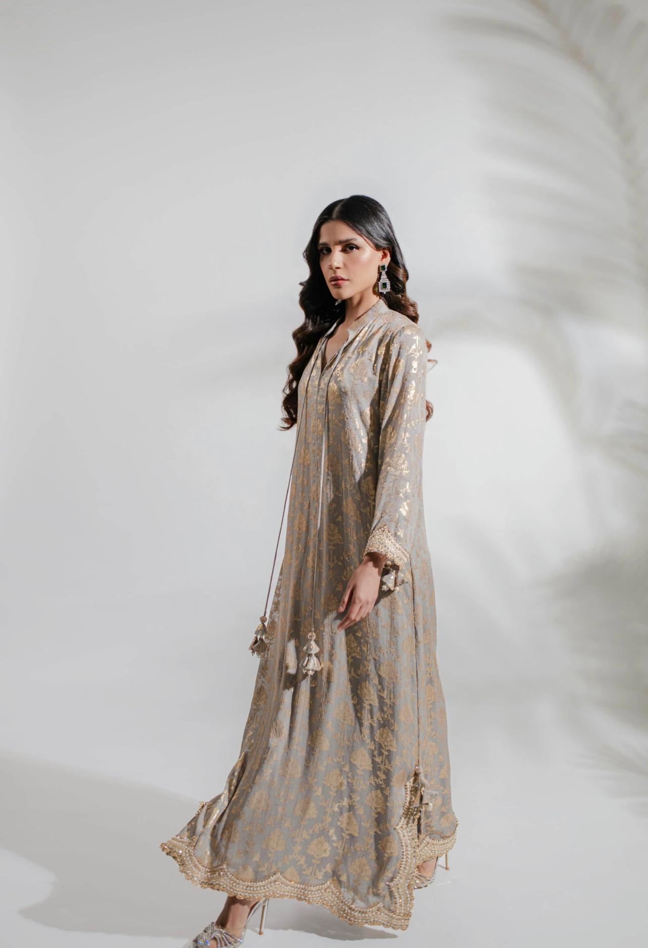 Euphoria Silver Kaftan by Alizay Saad