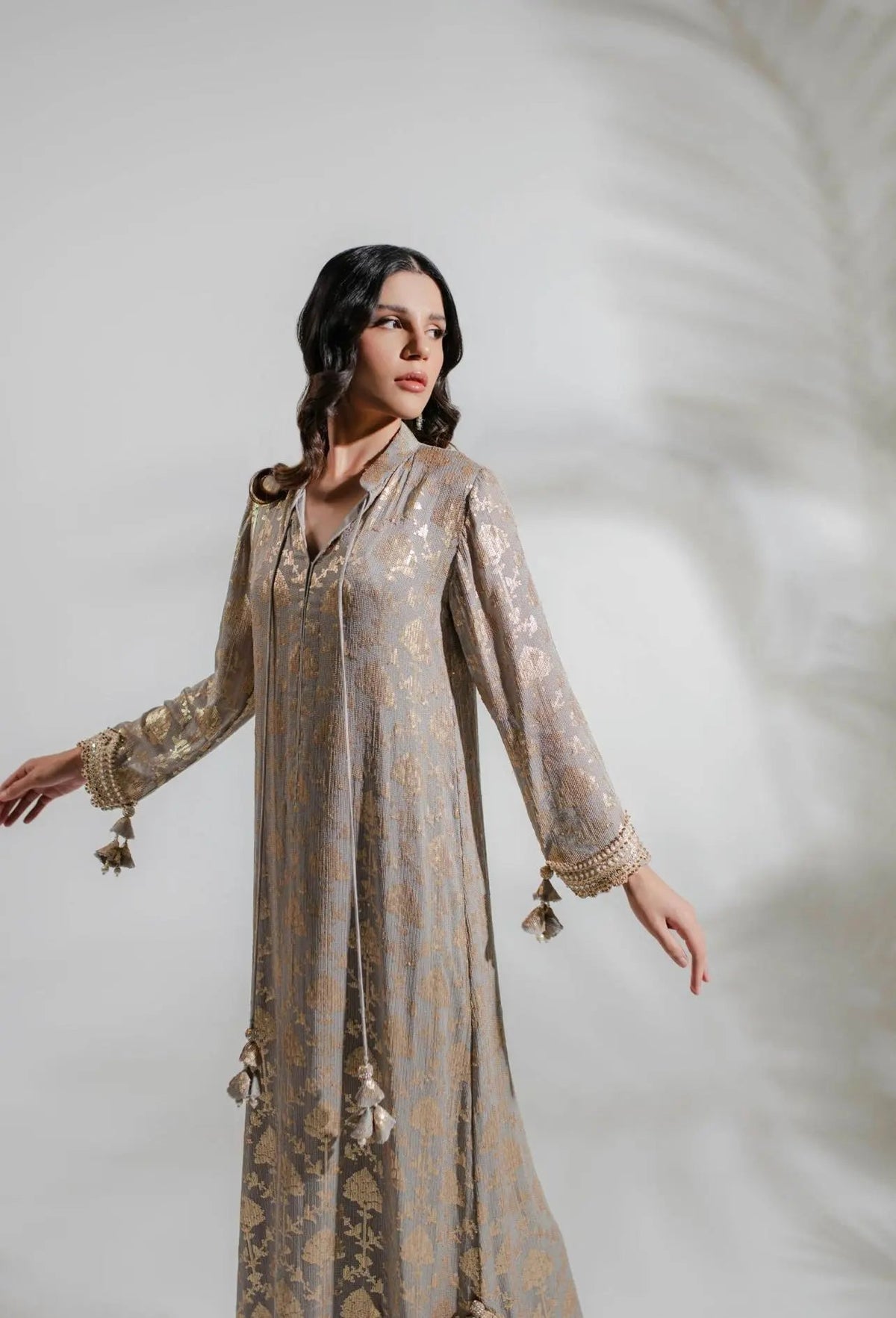 Euphoria Silver Kaftan by Alizay Saad
