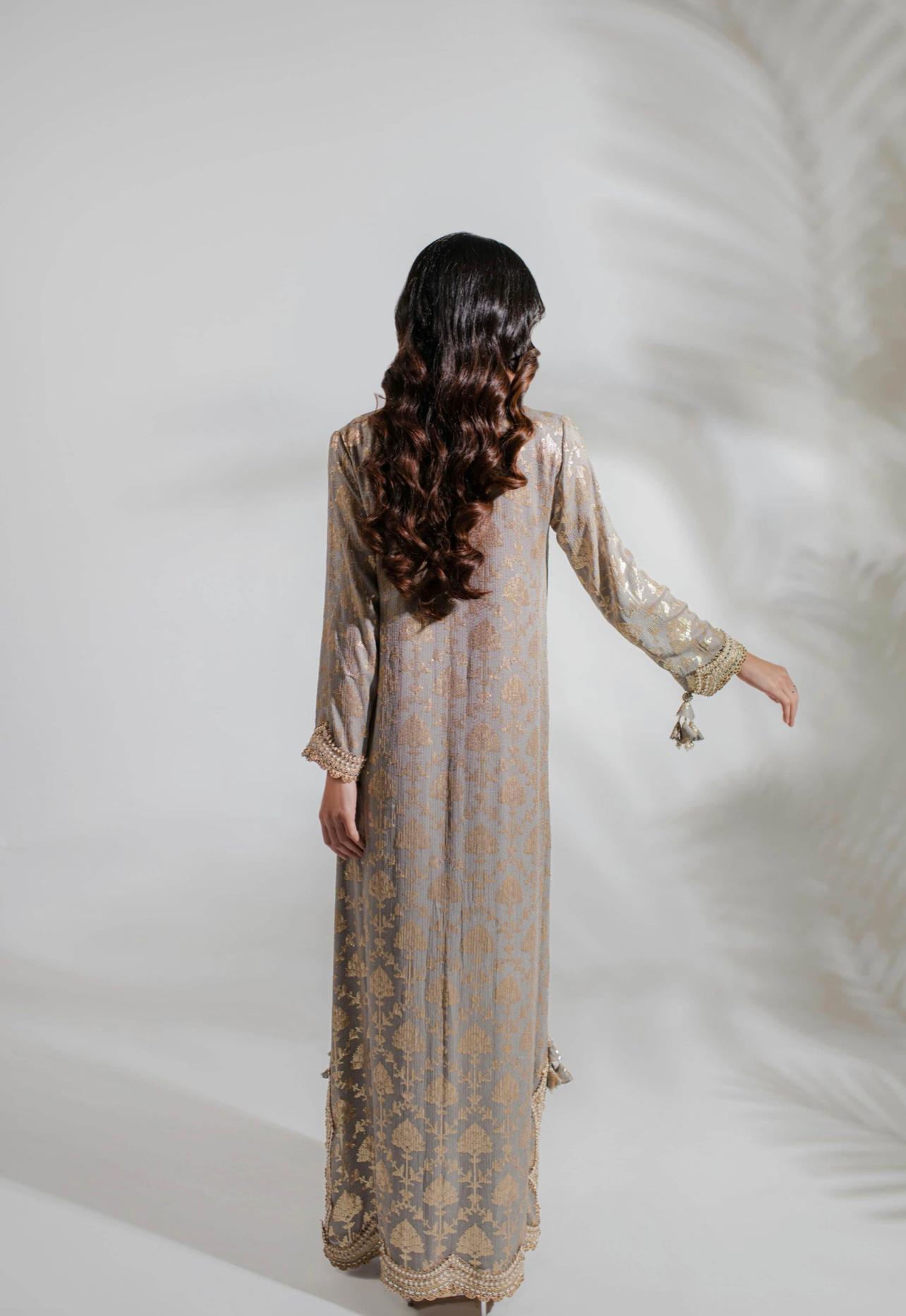Euphoria Silver Kaftan by Alizay Saad