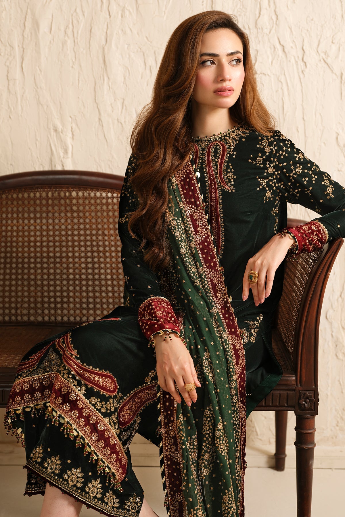 Embroidered Velvet Formal Vf-2034