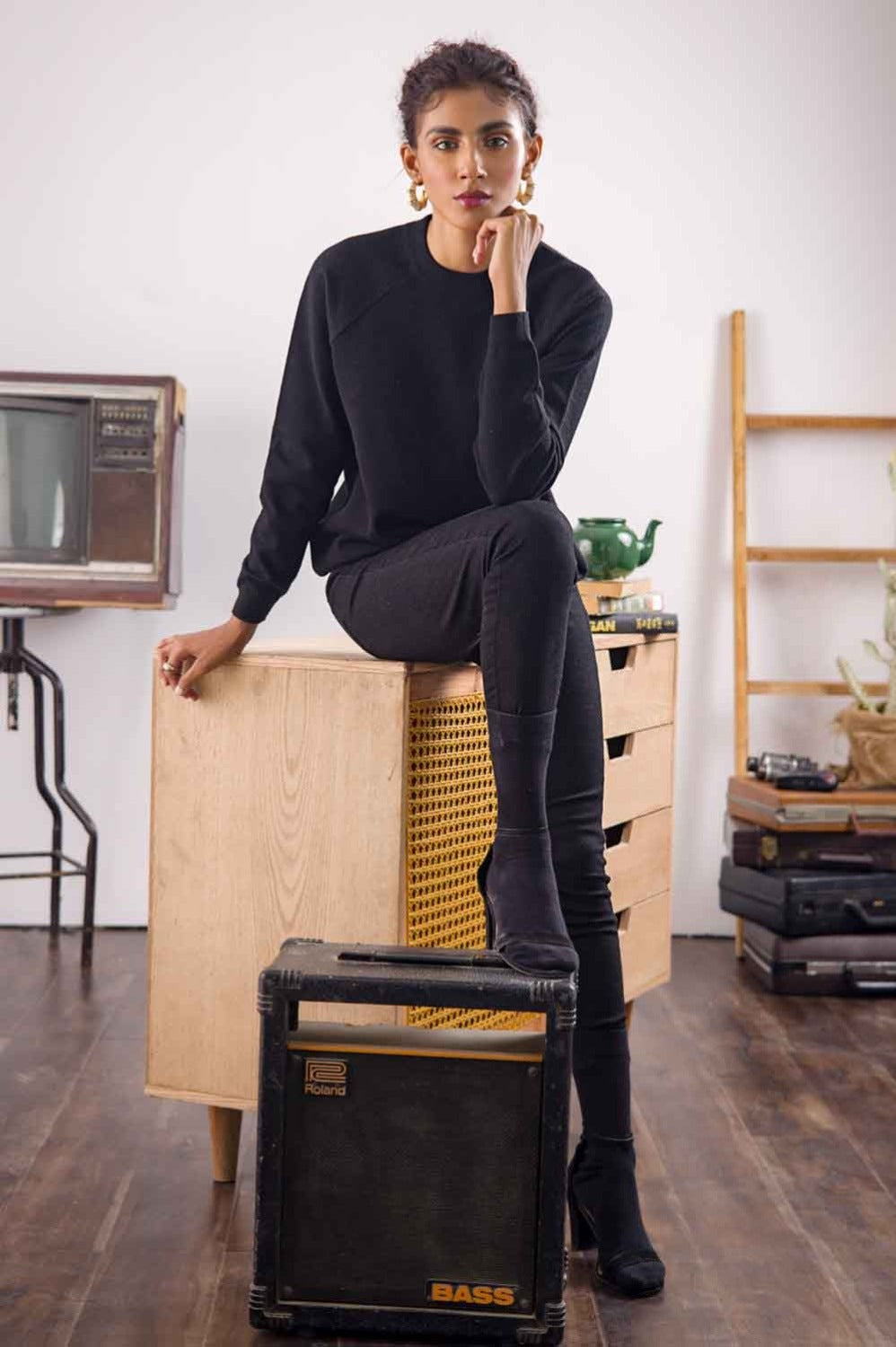 Blended Raglan Sleeve Sweater