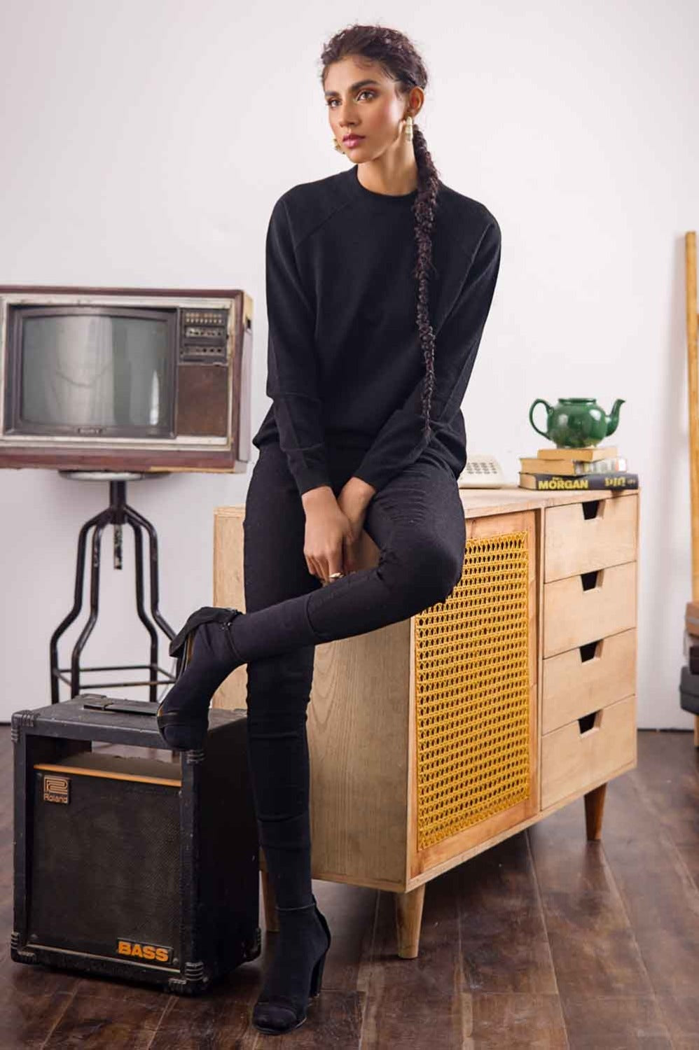 Blended Raglan Sleeve Sweater