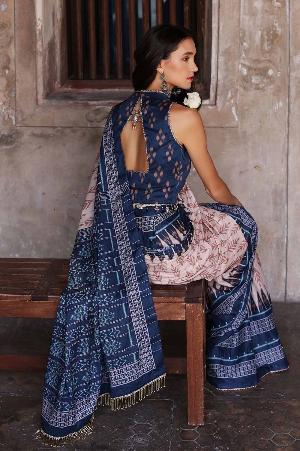 2 Piece Lawn Unstitched Saree Blouse