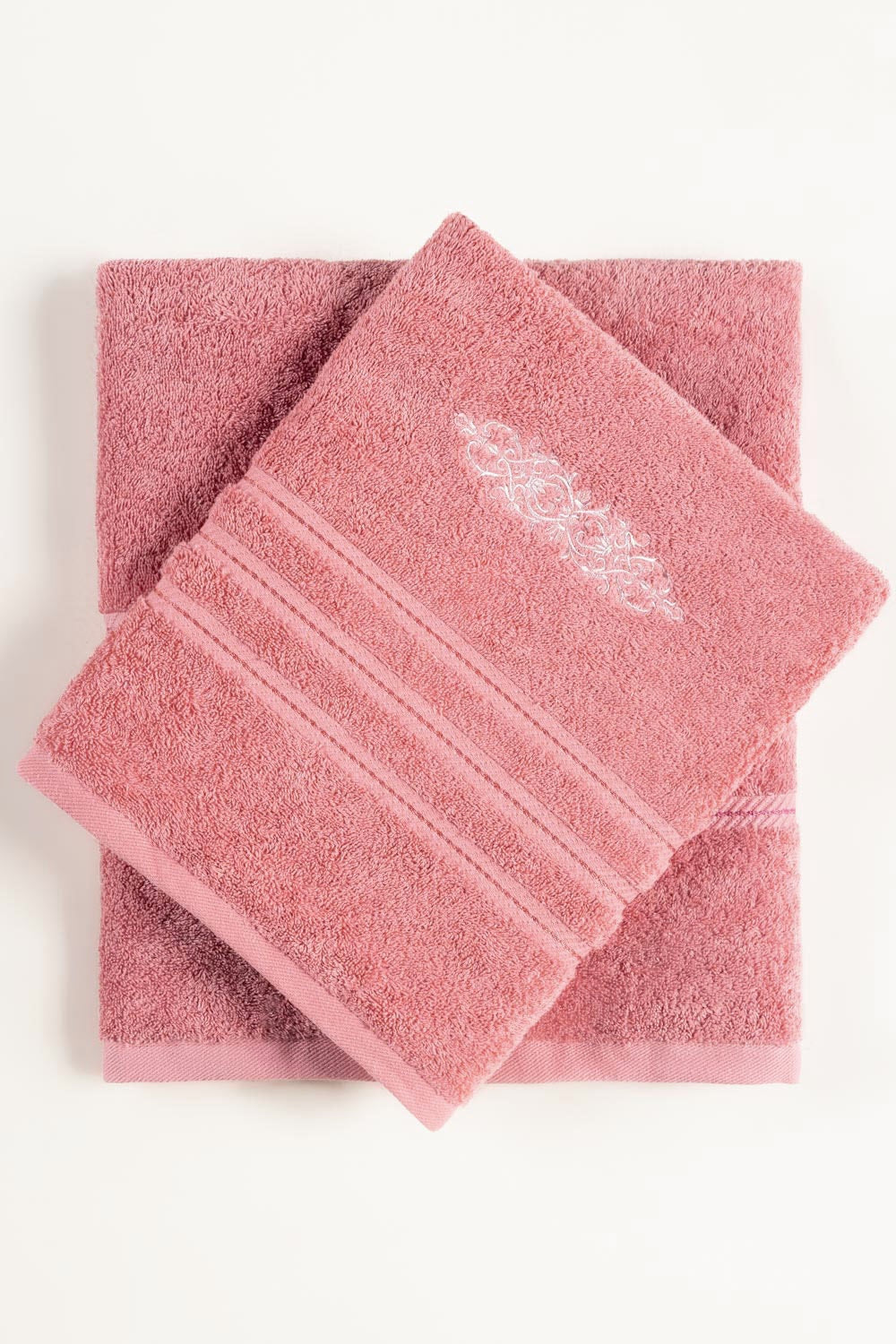 Flamingo Combed Embroidered Towel