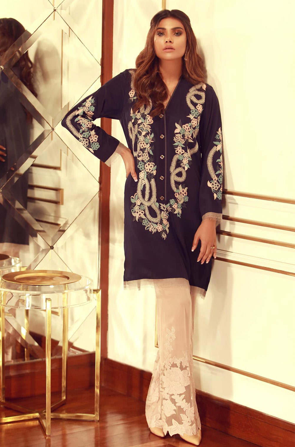 Floral Shirt Worn with "Inlay" Trousers