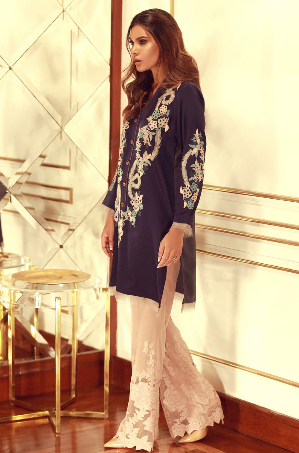 Floral Shirt Worn with "Inlay" Trousers