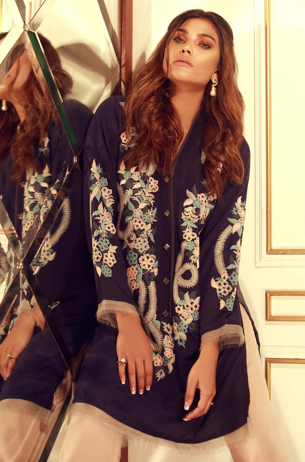 Floral Shirt Worn with "Inlay" Trousers