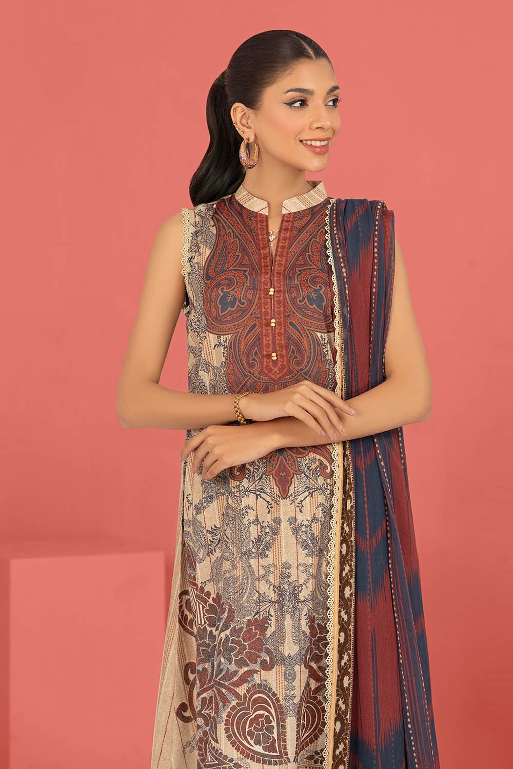 3 Piece Crepe Silk Unstitched Suit