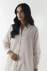 Stitched Cream Printed Shirt