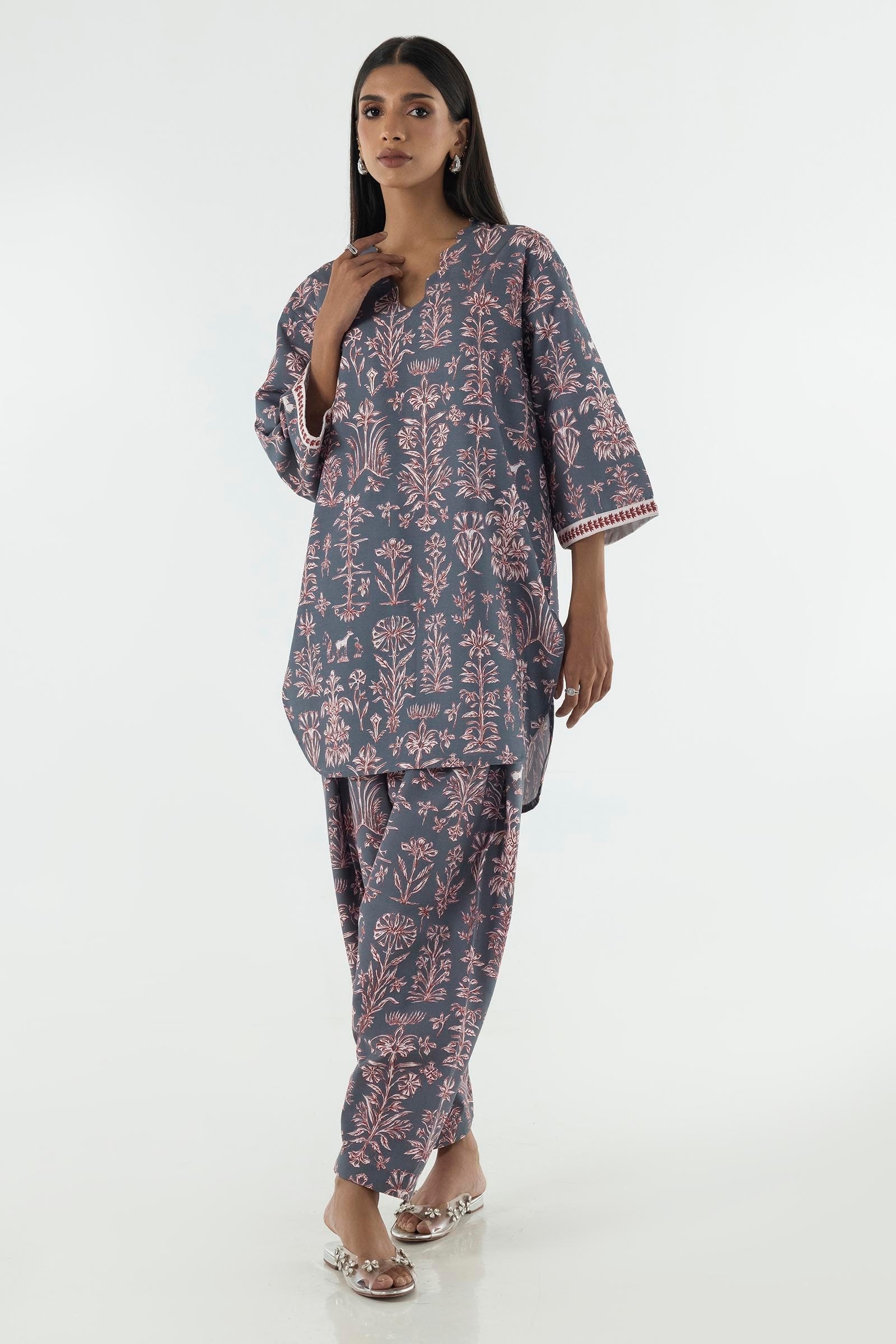 Stitched Basic Printed Shirt + Shalwar