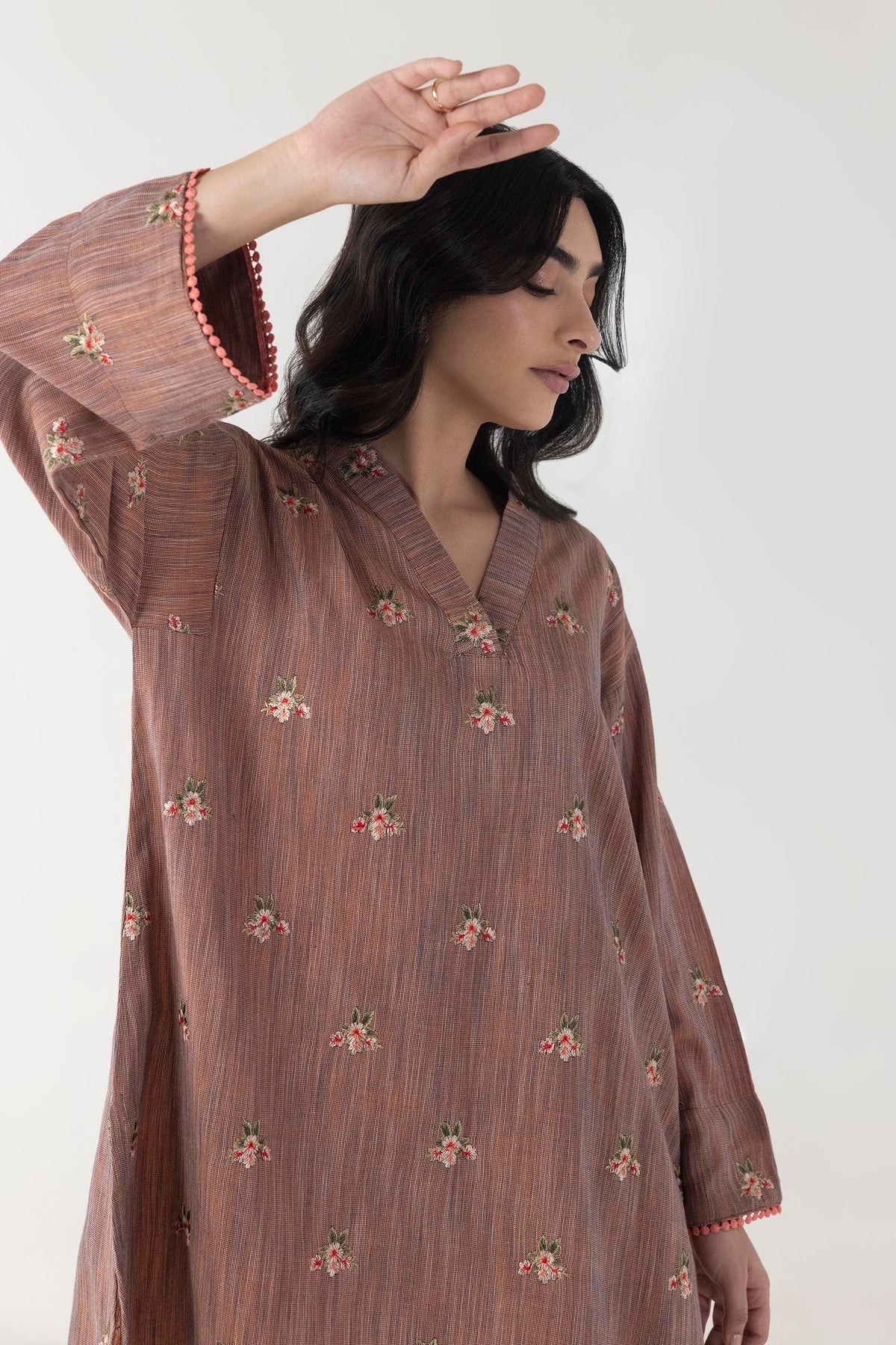 Stitched Basic Embroidered Shirt + Culotte