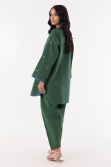 Stitched Green Embroidered Shirt + Shalwar