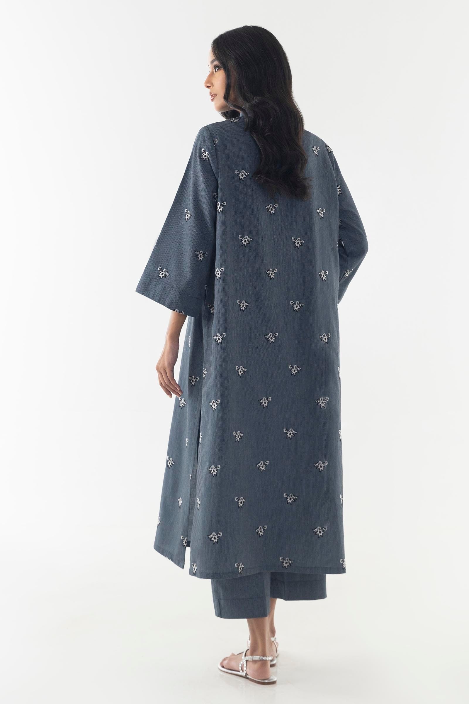 Stitched Grey Embroidered Shirt + Culotte