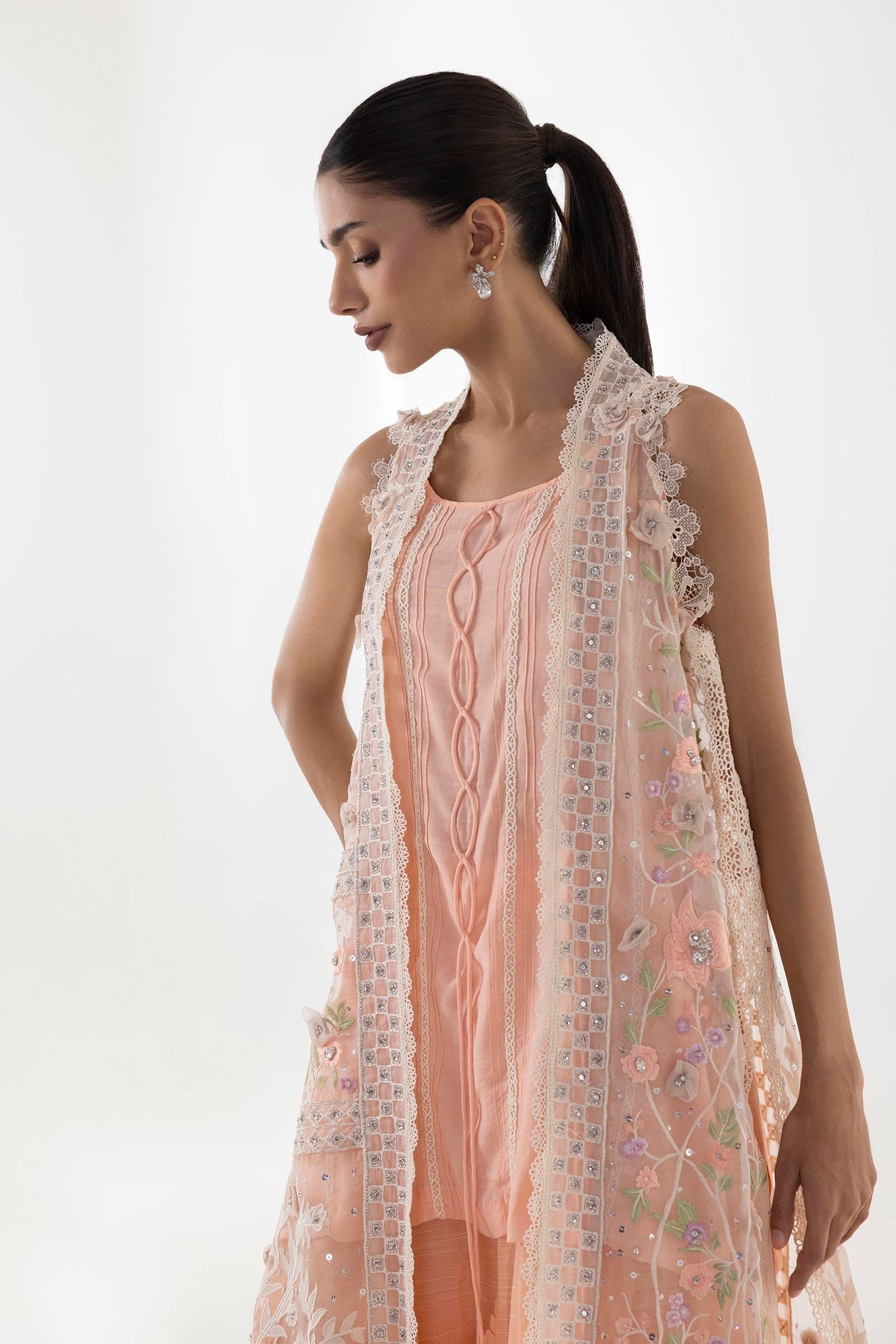 DA-1304 Blue EMBROIDERED KURTA