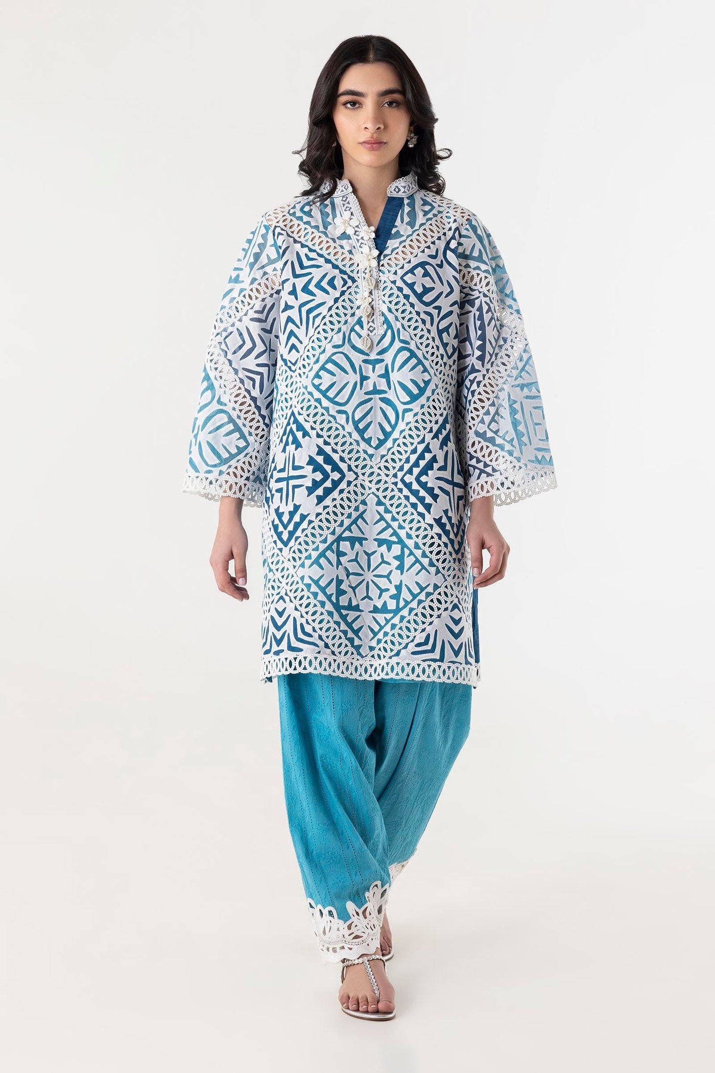 Stitched Luxury Pret Shirt + Bottom