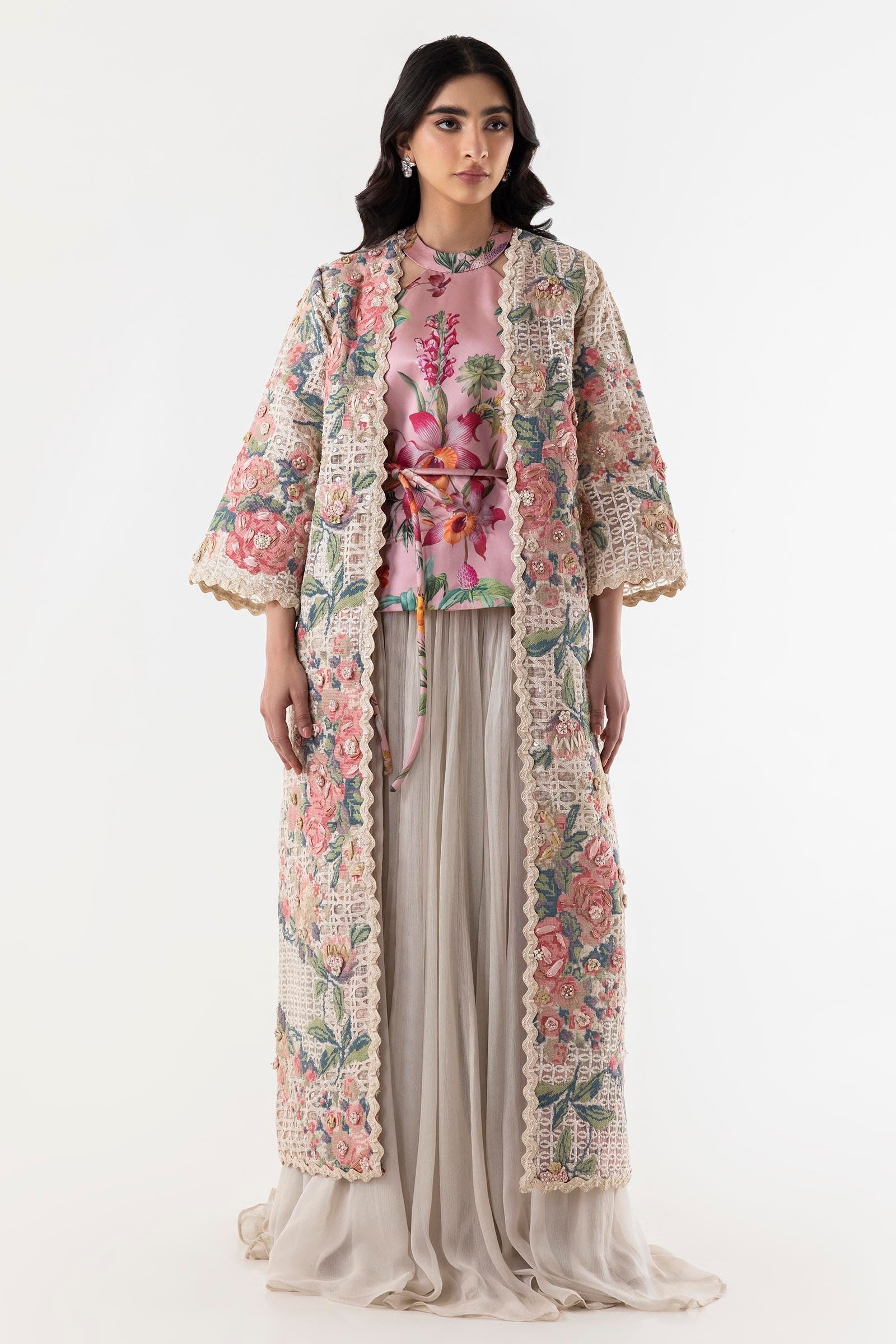 DA-1597 YELLOW EMBROIDERED KURTA