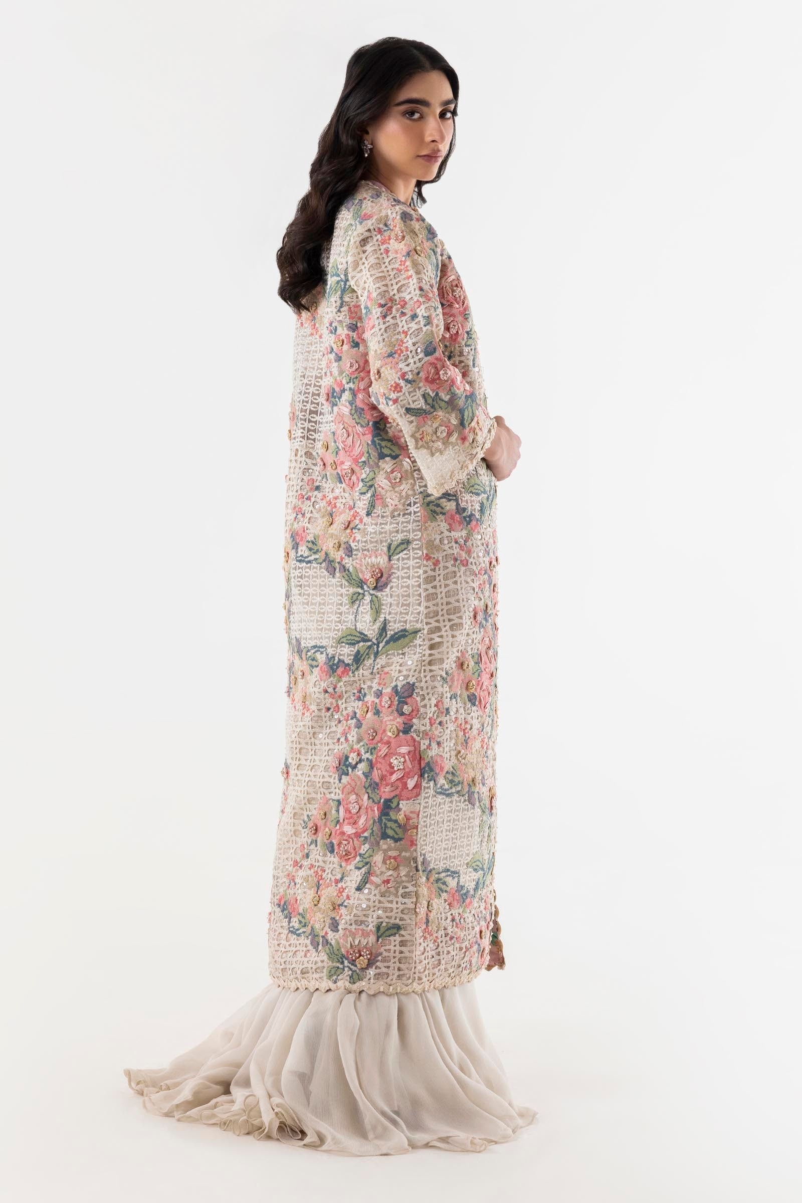DA-1597 YELLOW EMBROIDERED KURTA