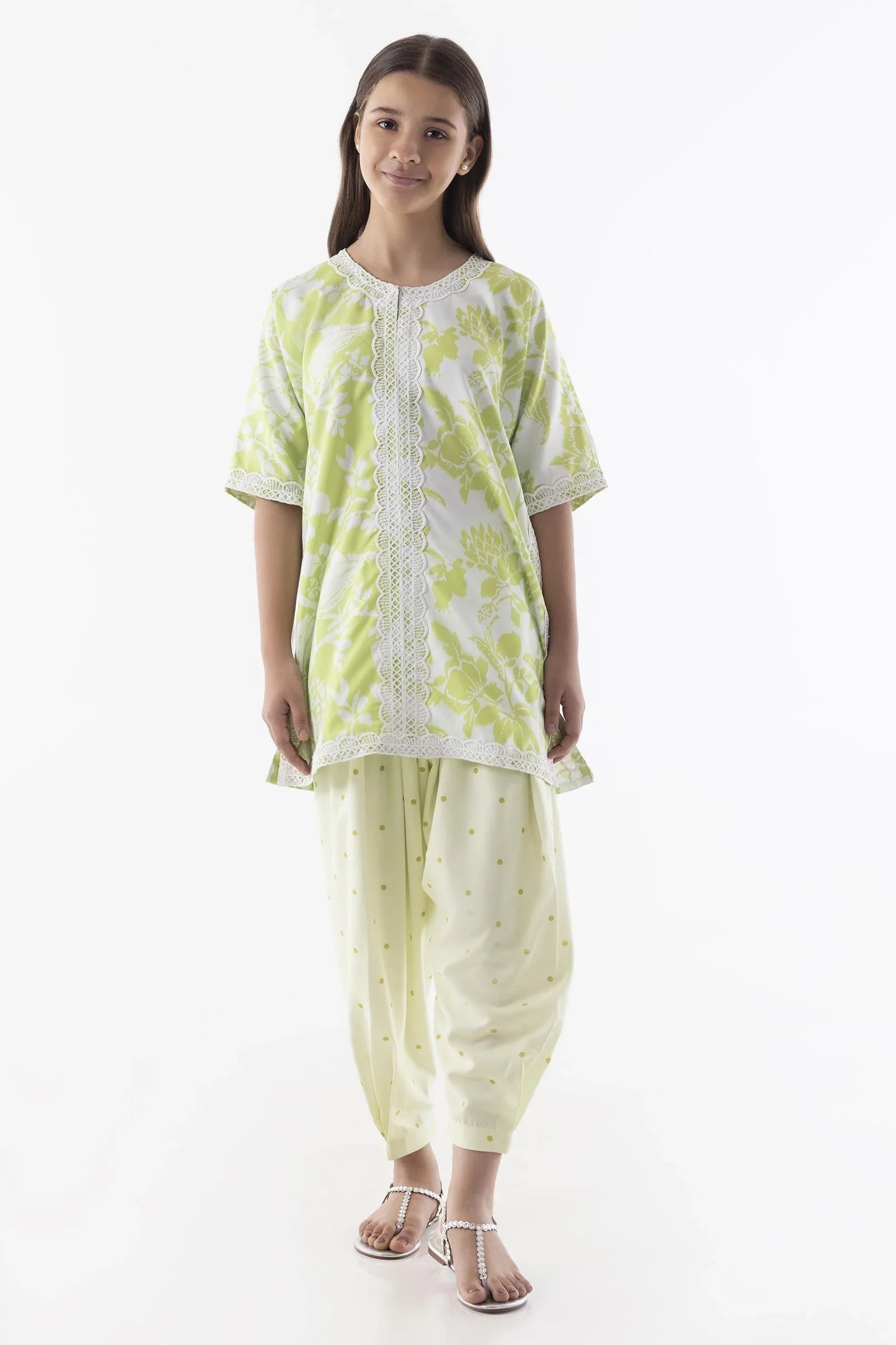 Stitched Kids Baggy Printed Shirt + Shalwar