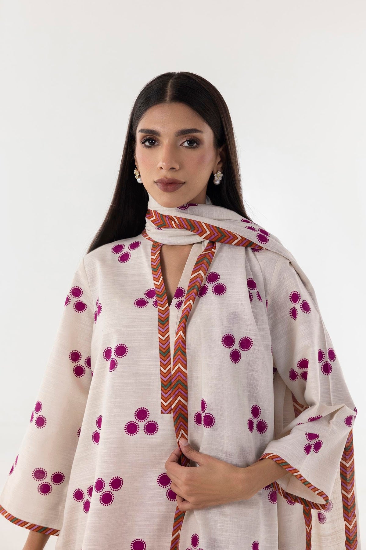 Stitched Multi Printed Shirt + Culotte +Dupatta