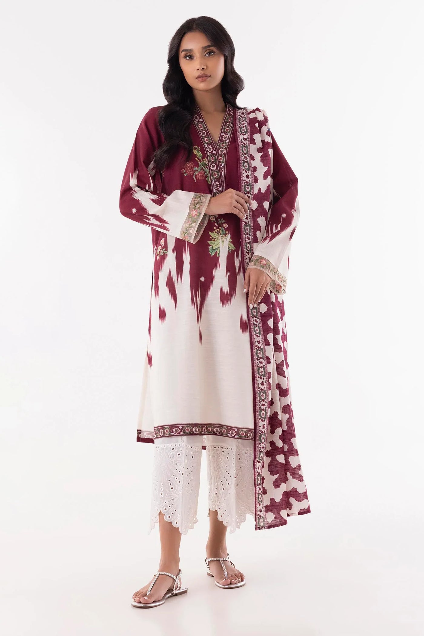 Stitched Multi Printed Shirt + Dupatta