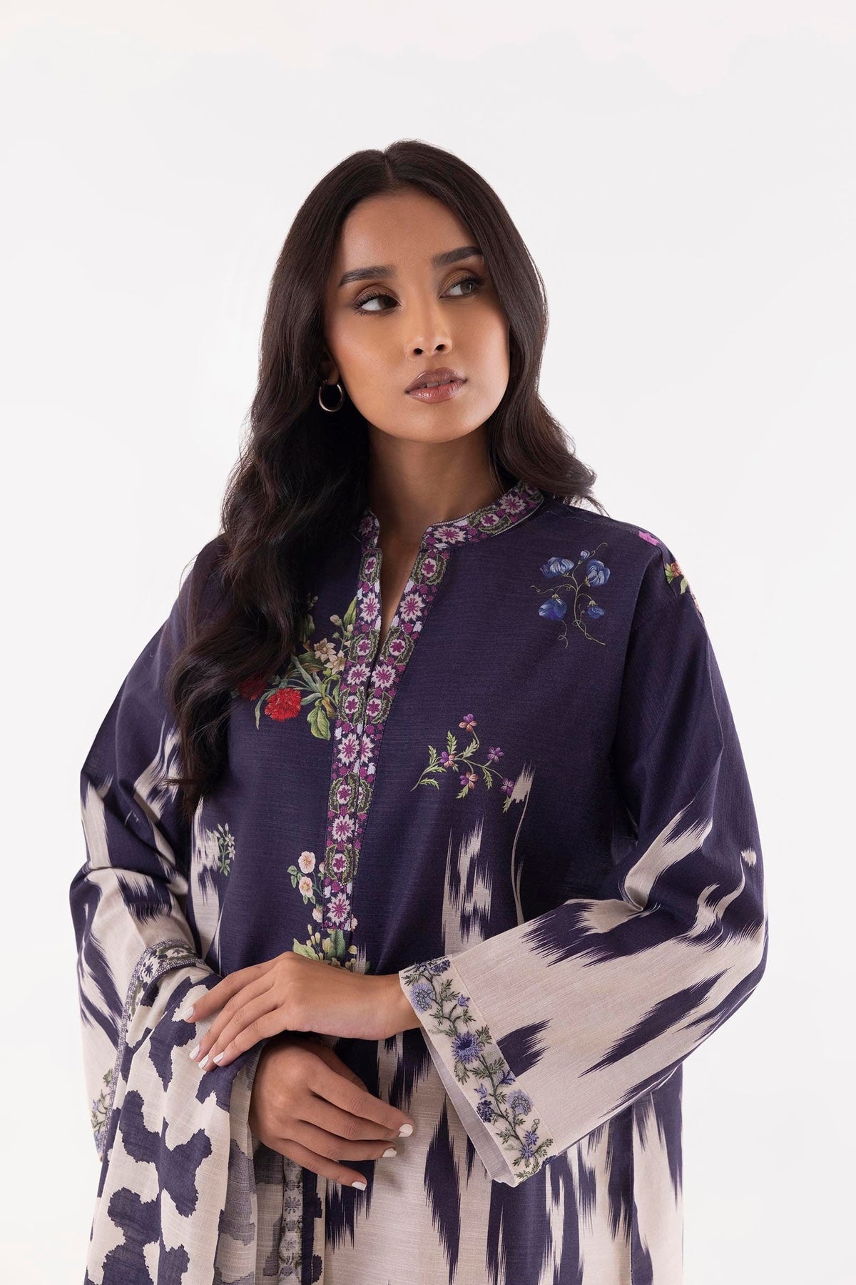 Stitched Multi Printed Shirt + Dupatta