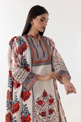 Stitched Multi Printed Shirt + Dupatta