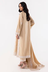 Stitched Beige Emboidered Shirt