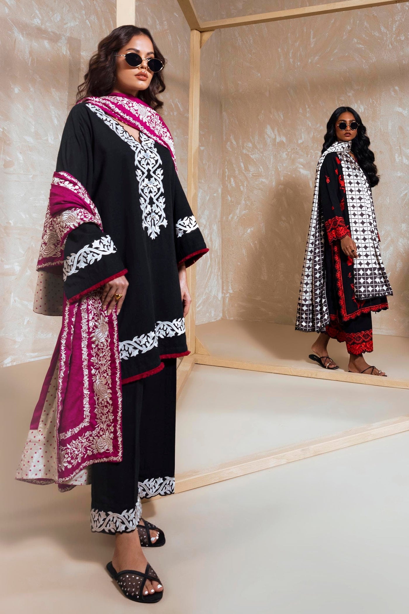 Stitched Mahay Lawn Shirt + Dupatta