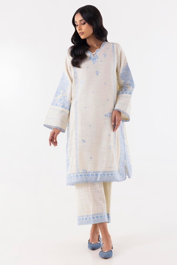 Stitched Cream Embroidered Shirt