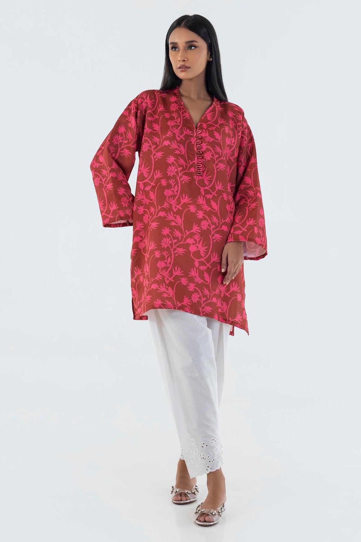 Stitched Boxy Printed Shirt