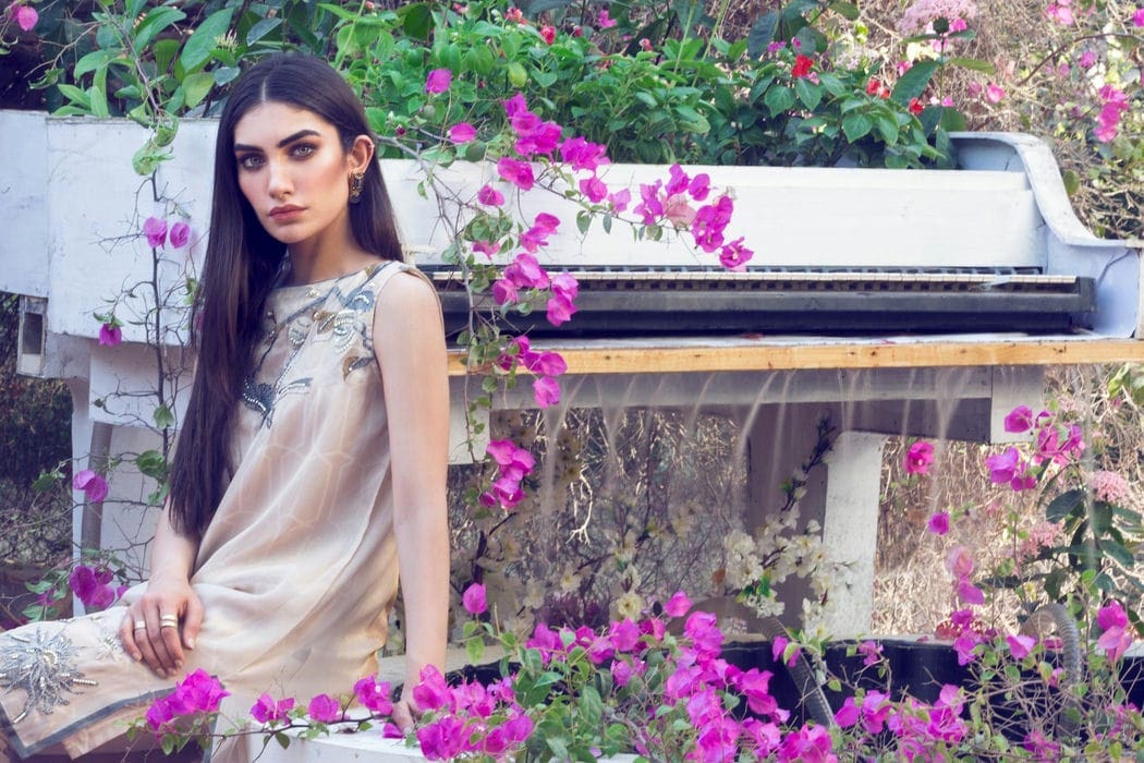Beige 2 Piece Mesori Suit GLAMOUR-18-07
