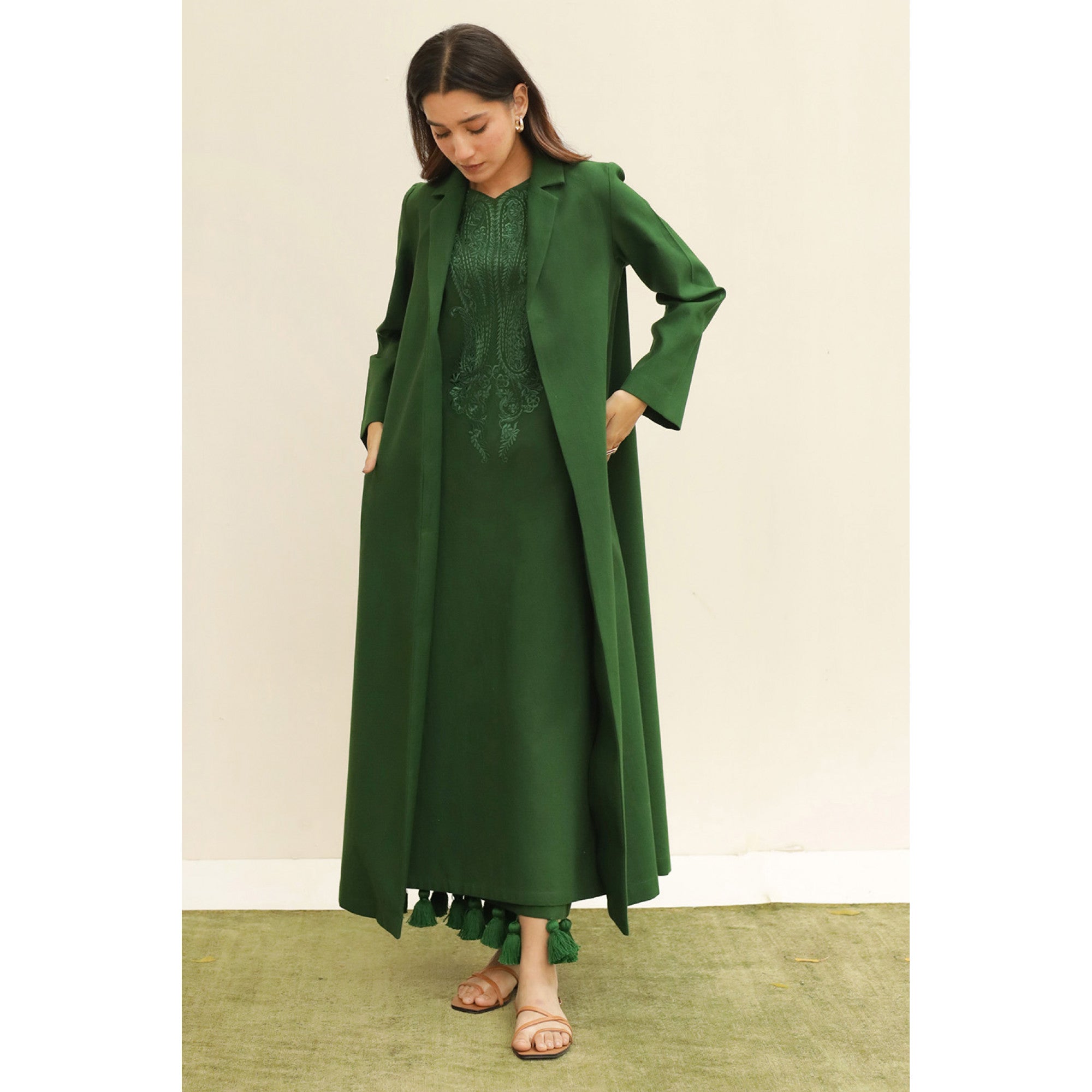 Bottle Green Outfit.