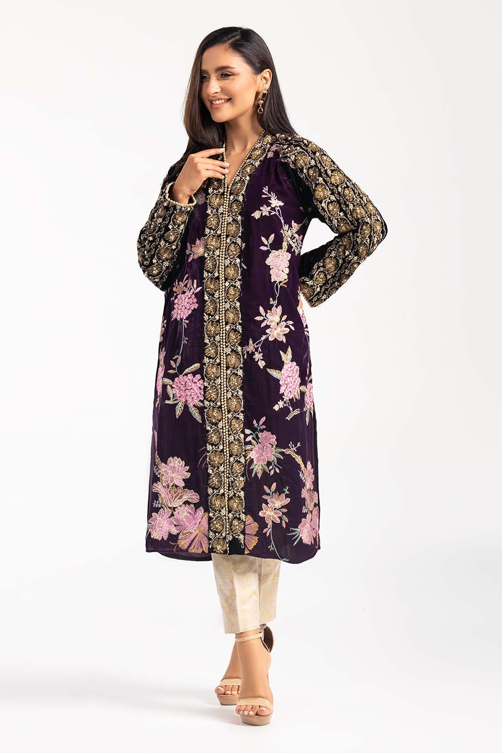 Velvet Embroidered Shirt