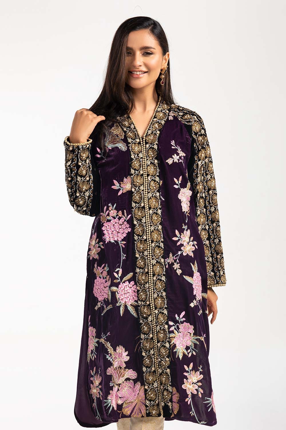 Velvet Embroidered Shirt