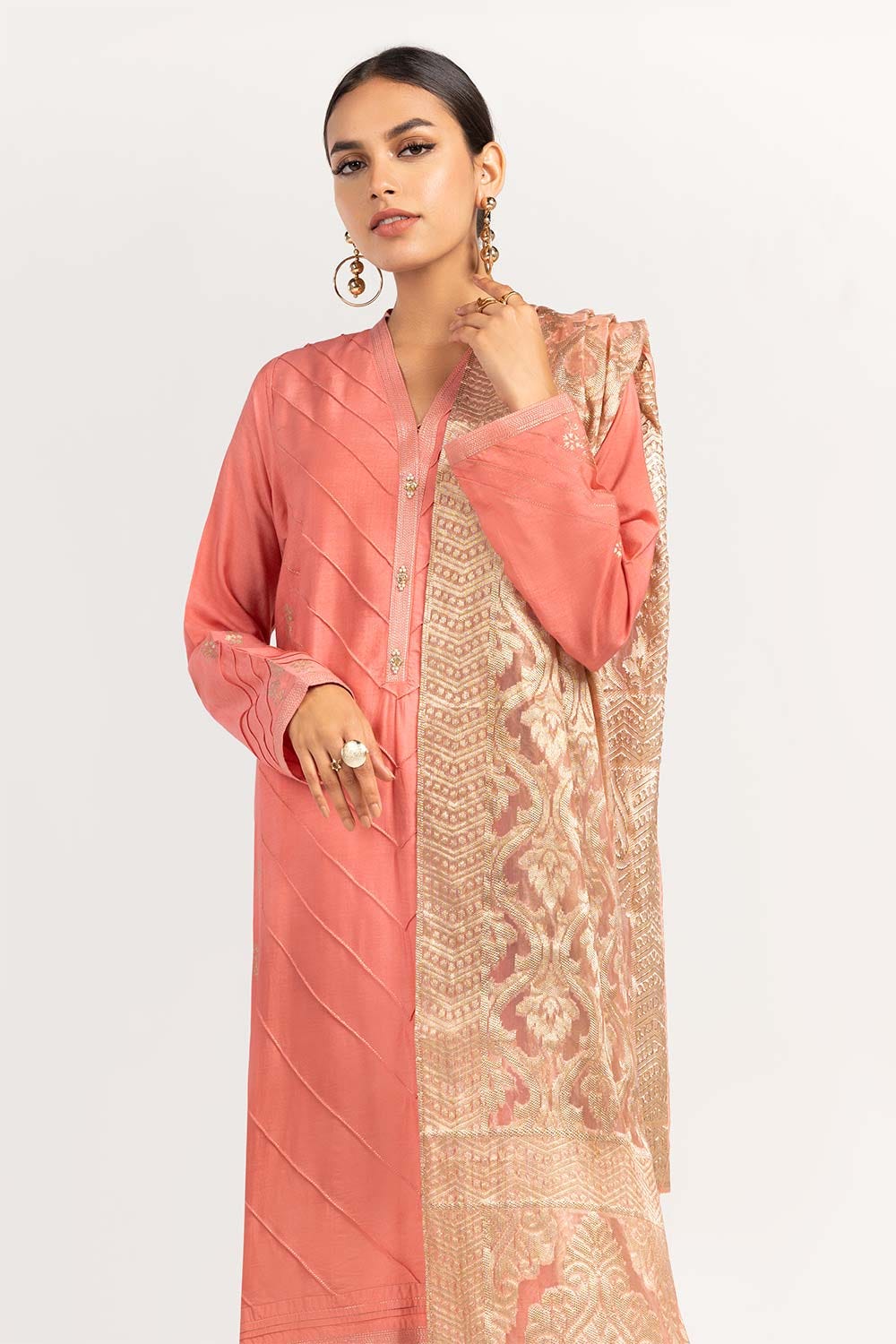 2 Piece Festive Suit Kathan Silk Kurta Jamawar Dupatta