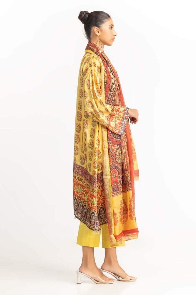 Digital Print Shamose Silk Embroidered Suit