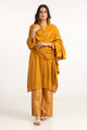 Dyed Acrylic Viscose Shirt With Velvet Jacqauard Dupatta