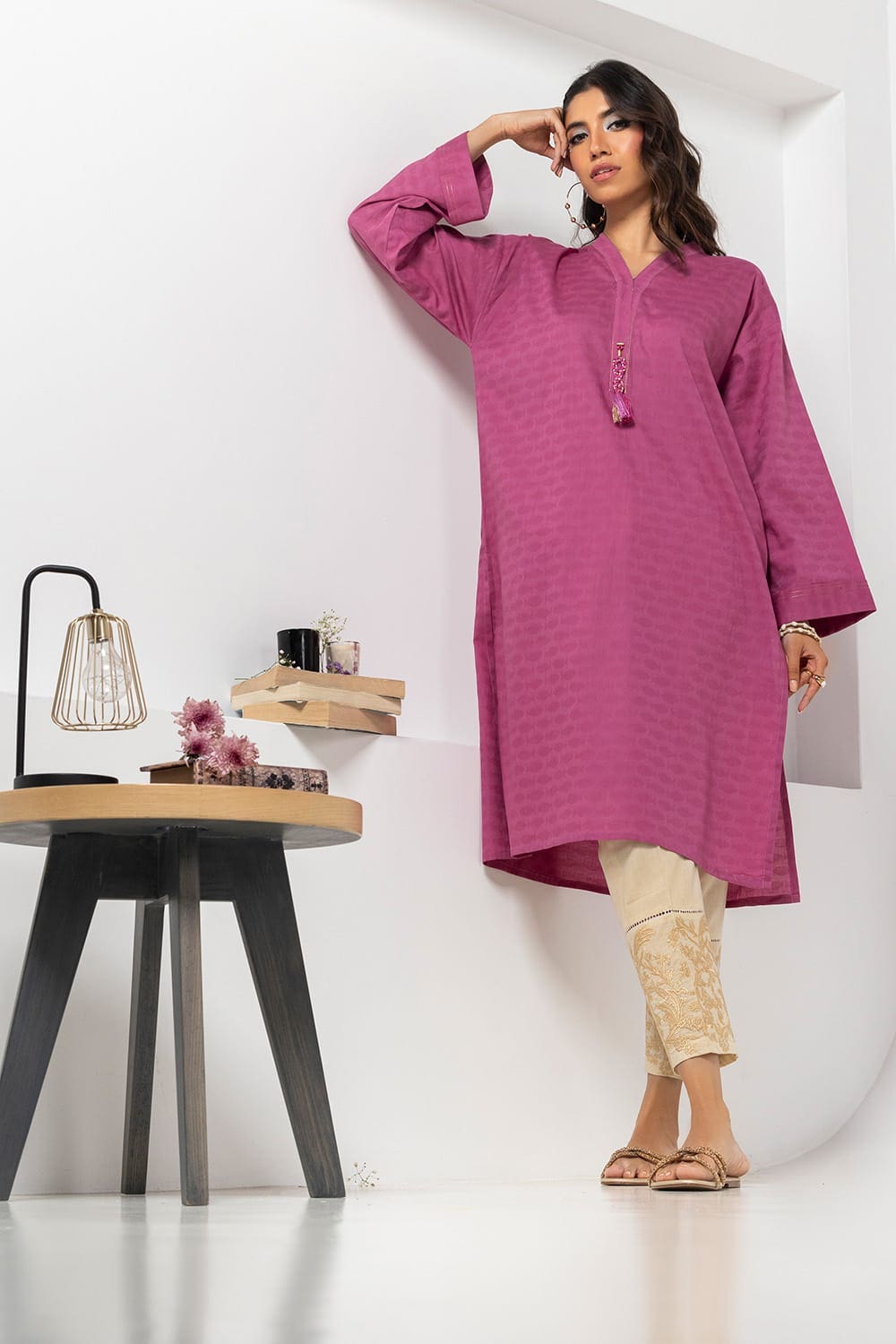 Dobby Dyed Embellished Shirt