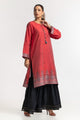 Dyed Khadi Jacquard Embroidered  Shirt