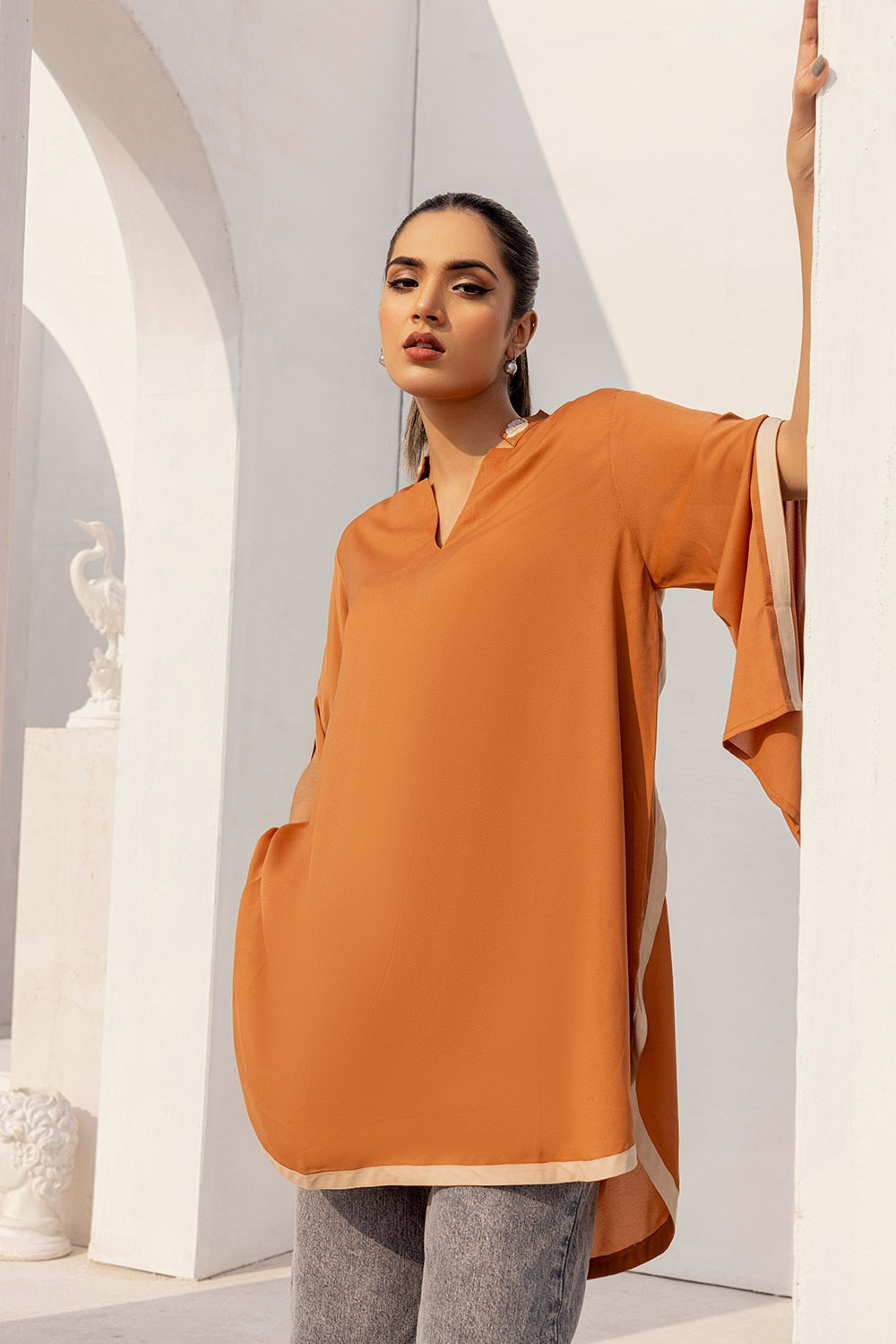 Dyed Georgette Embelished Top