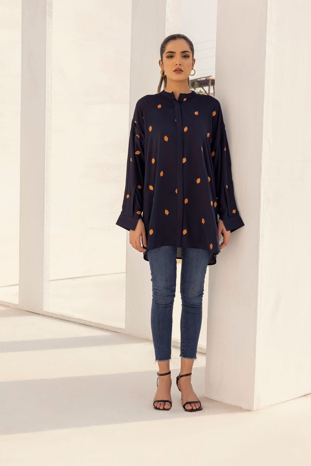 Dyed Georgette Embroidered Top