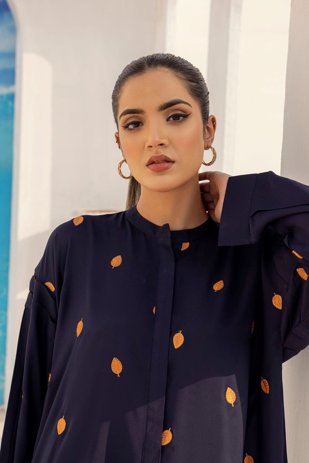 Dyed Georgette Embroidered Top