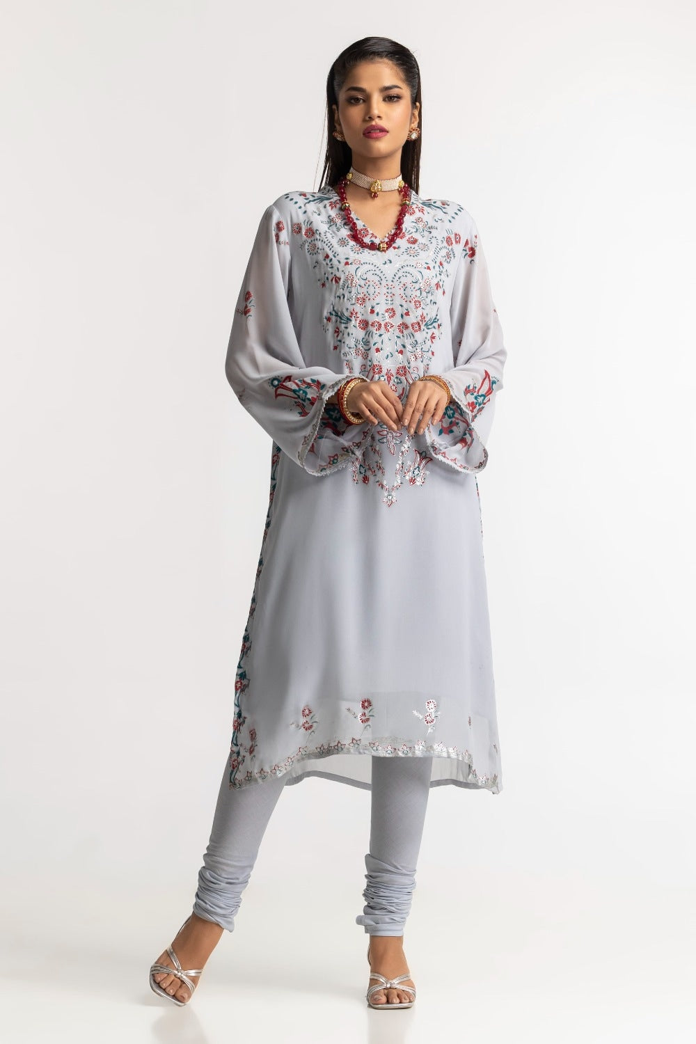 Dyed Foil Print Light Georgette Shirt