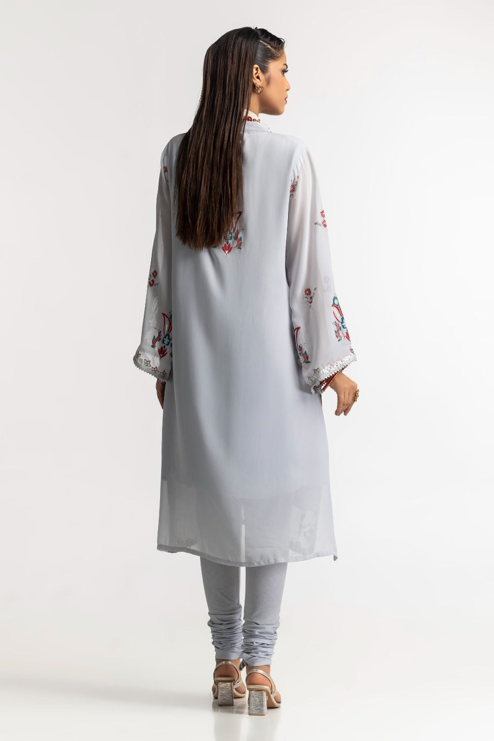 Dyed Foil Print Light Georgette Shirt